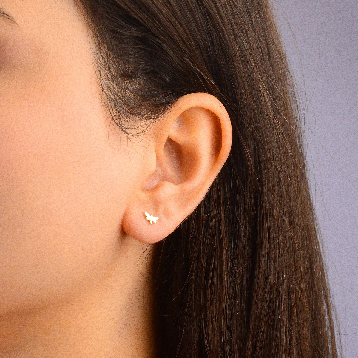 14 Ayar Altın Minik Yufuçuk Küpe