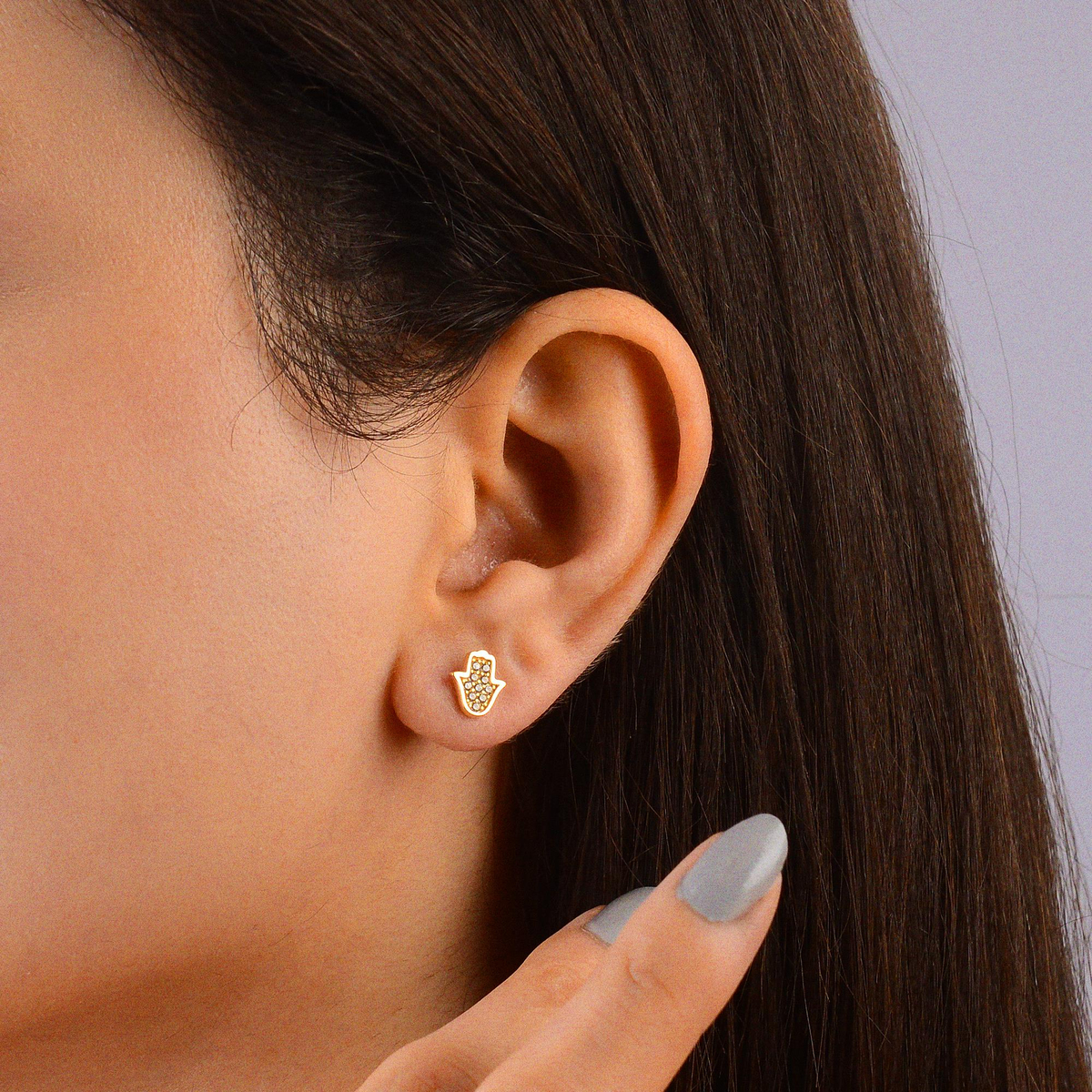 14 Ayar Altın Taşlı Küpe