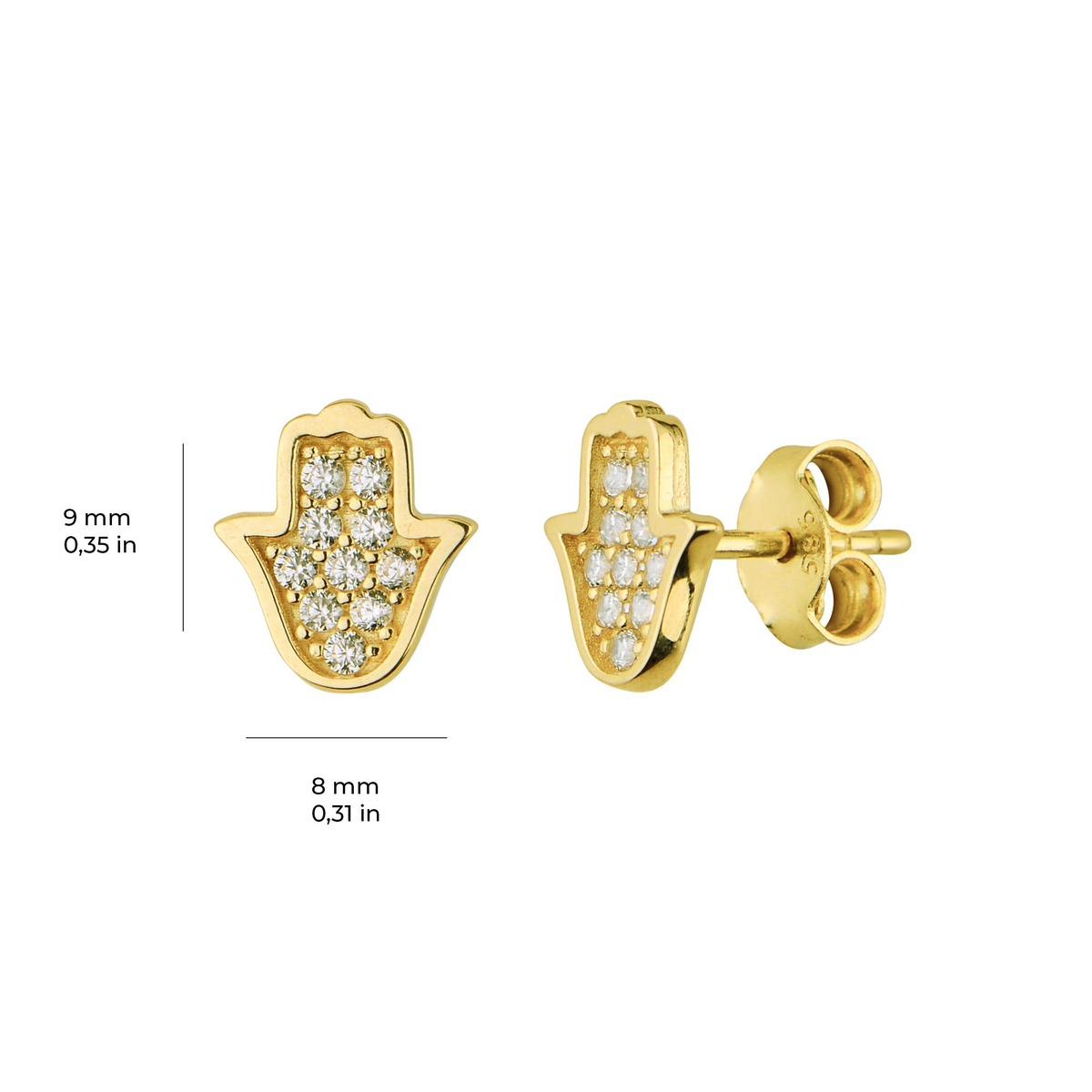 14 Ayar Altın Taşlı Küpe