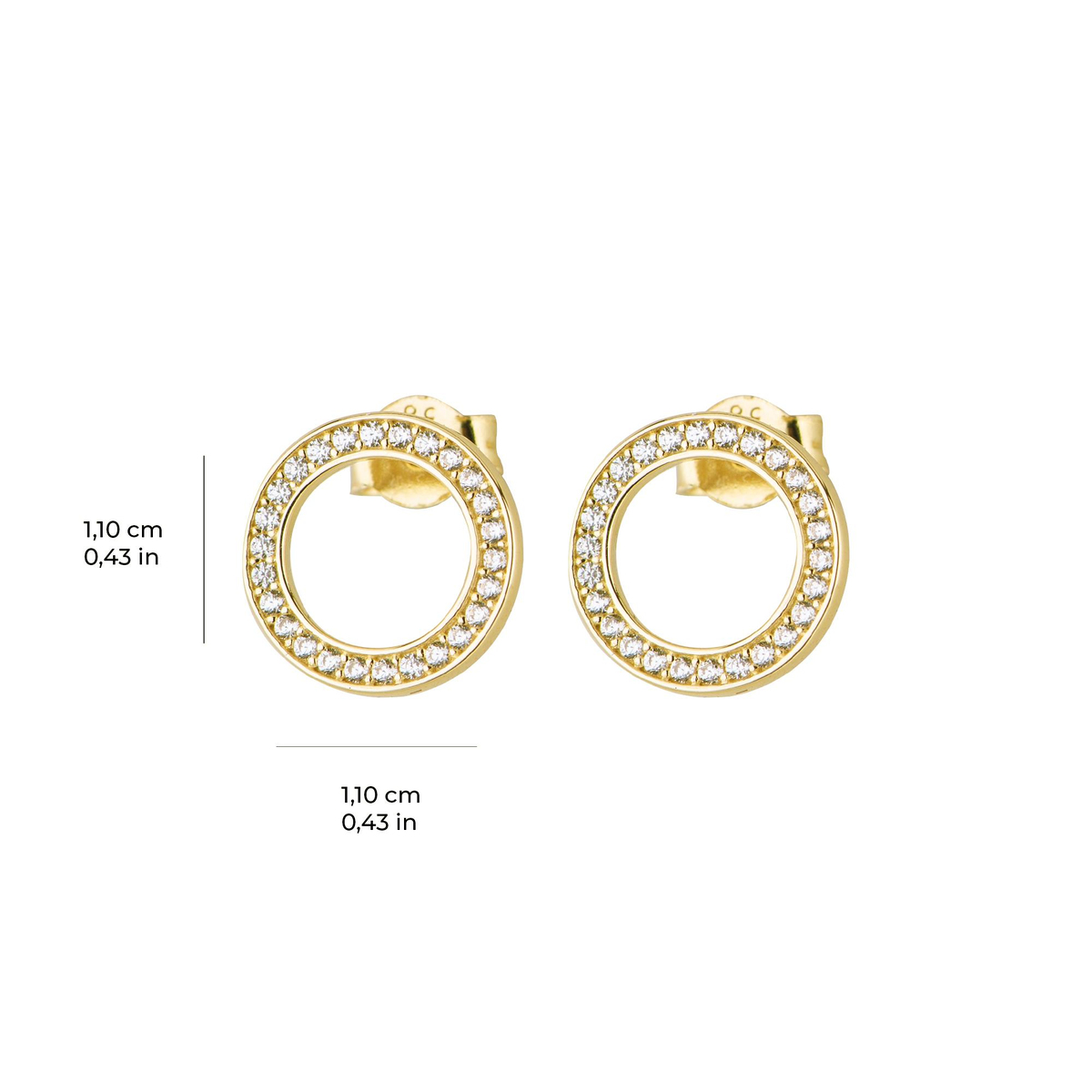 14 Ayar Altın Taşlı Küpe