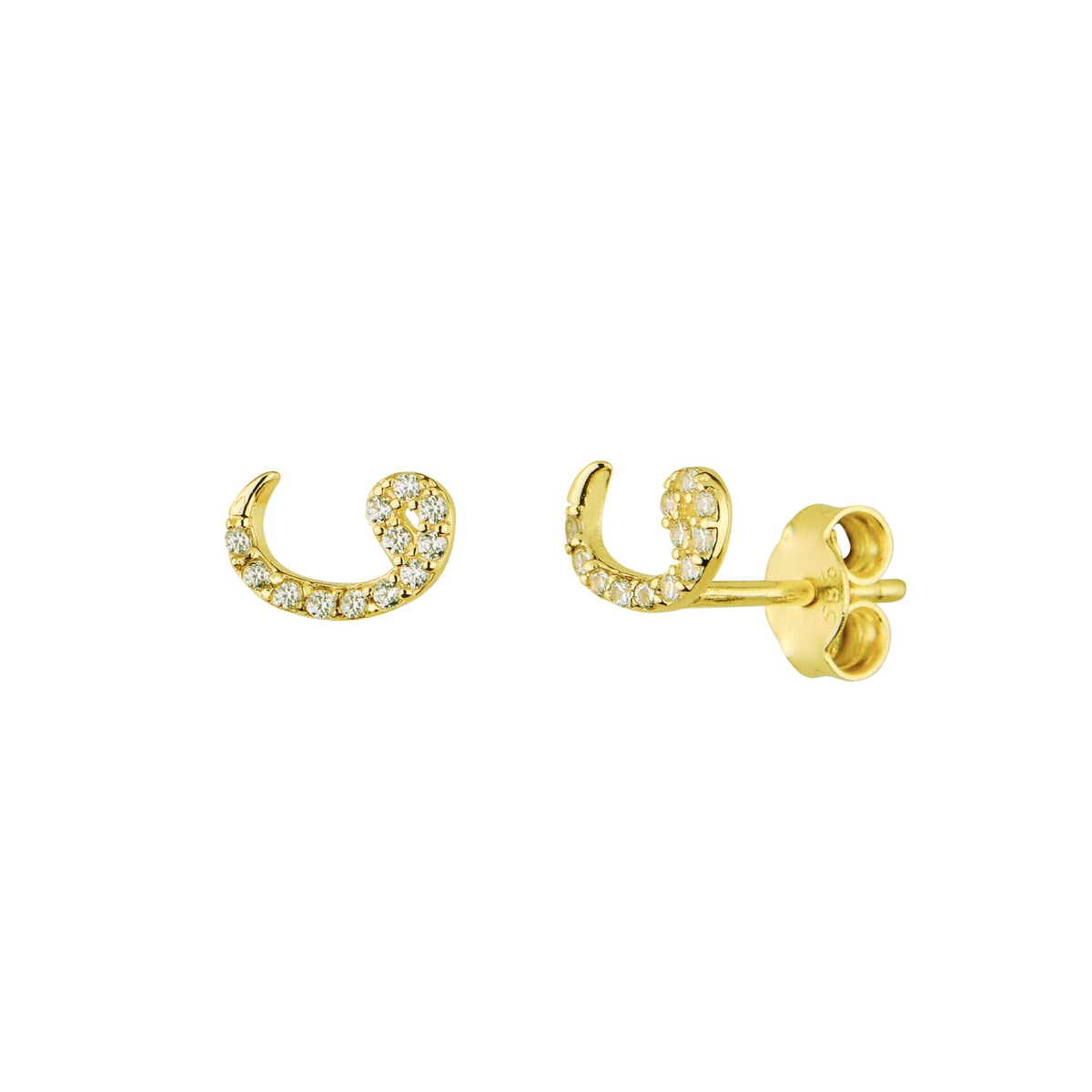 14 Ayar Altın Taşlı Küpe