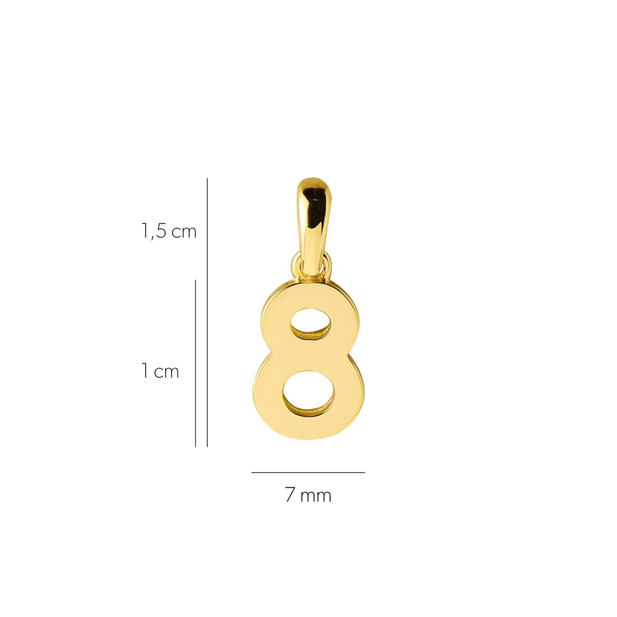 14 Ayar Sekiz Rakamı Altın Kolye Ucu