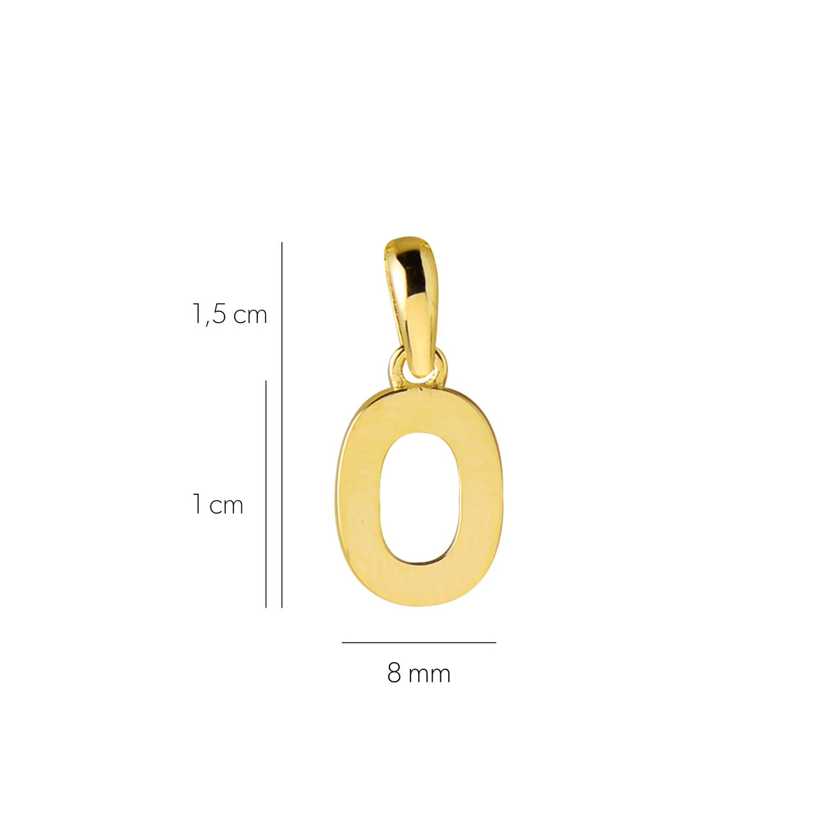 14 Ayar Sıfır Rakamı Altın Kolye Ucu