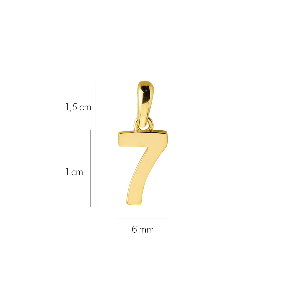 14 Ayar Yedi Rakamı Altın Kolye Ucu