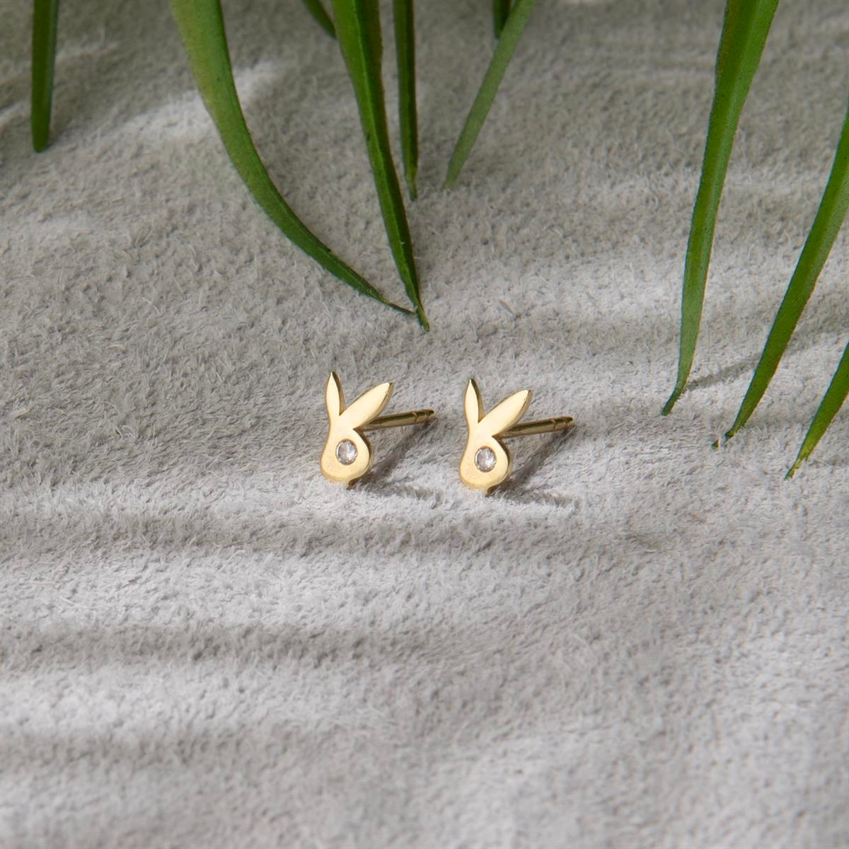 14K ALTIN TAVŞAN KÜPE