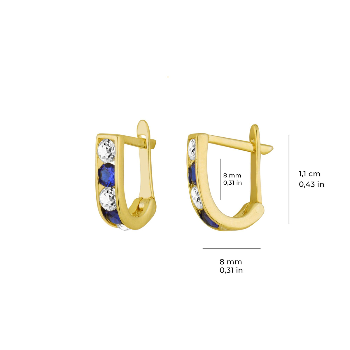 8 Ayar Altın Taşlı Çocuk Küpesi