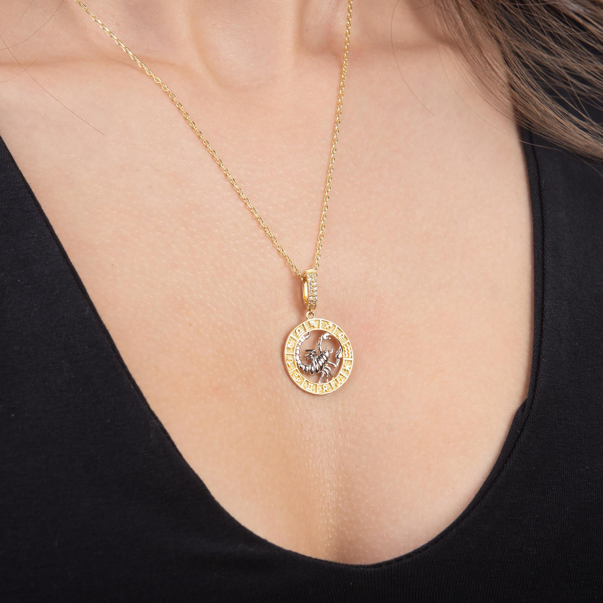 Akrep Burç Altın Charm