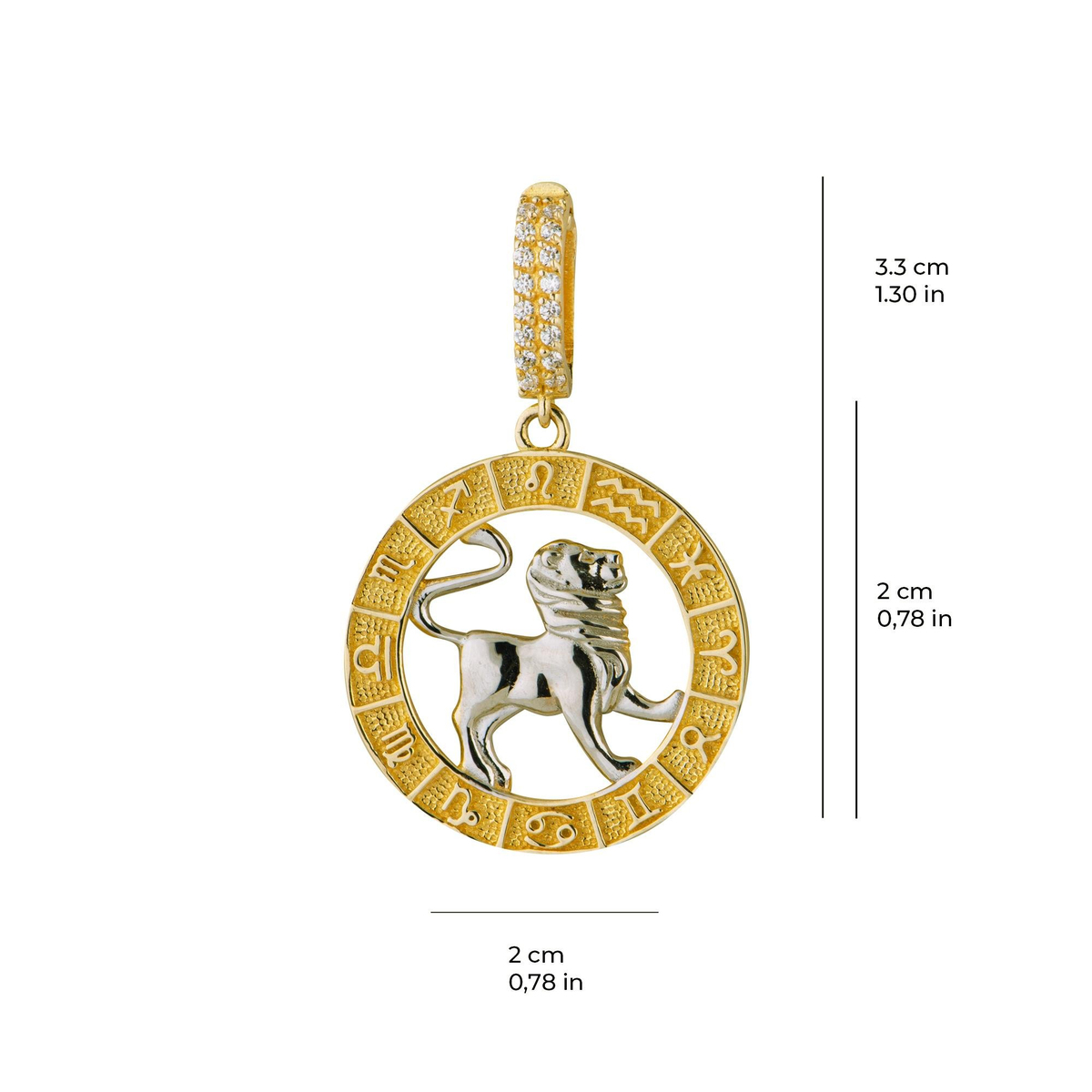 Aslan Burç Altın Charm