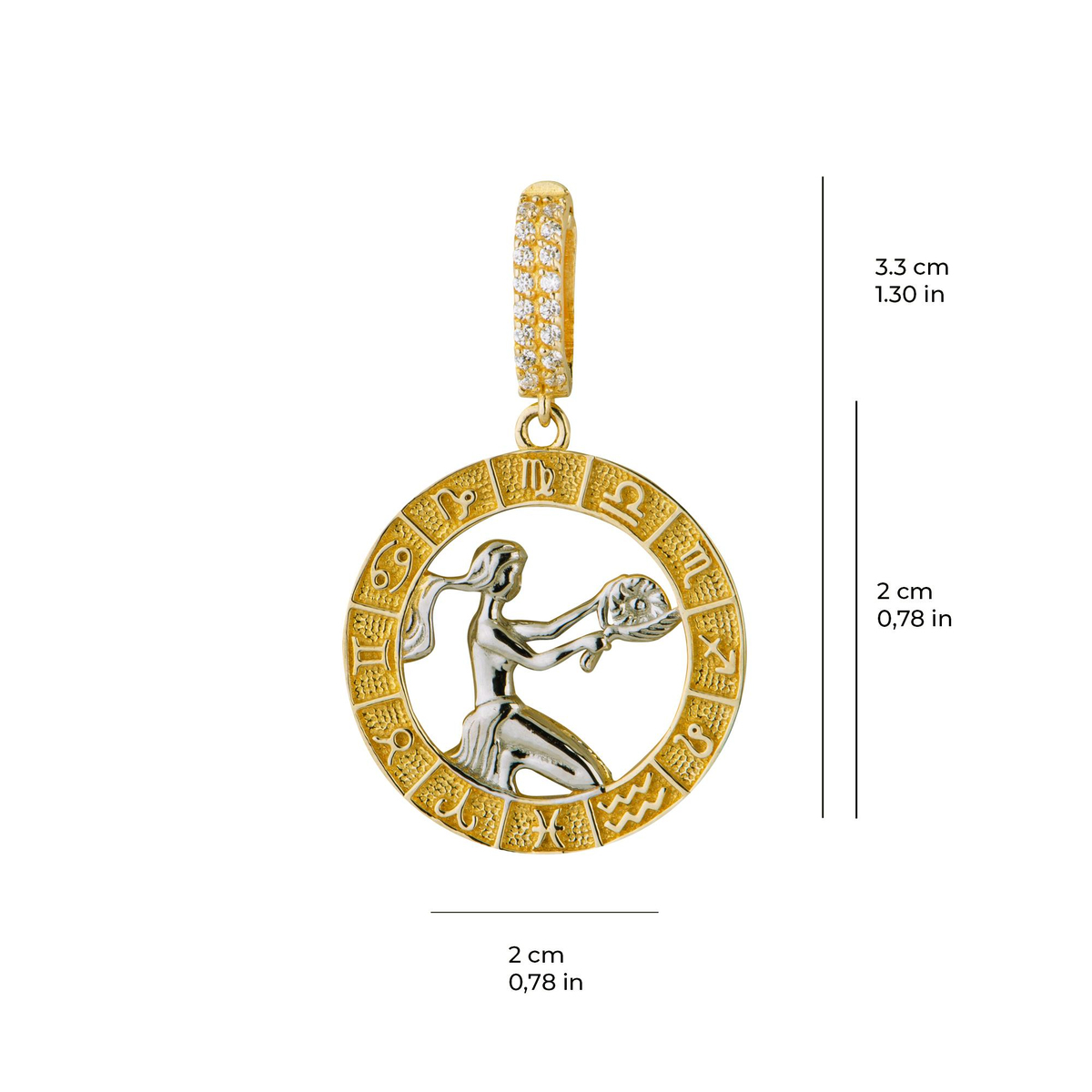 Başak Burç Altın Charm