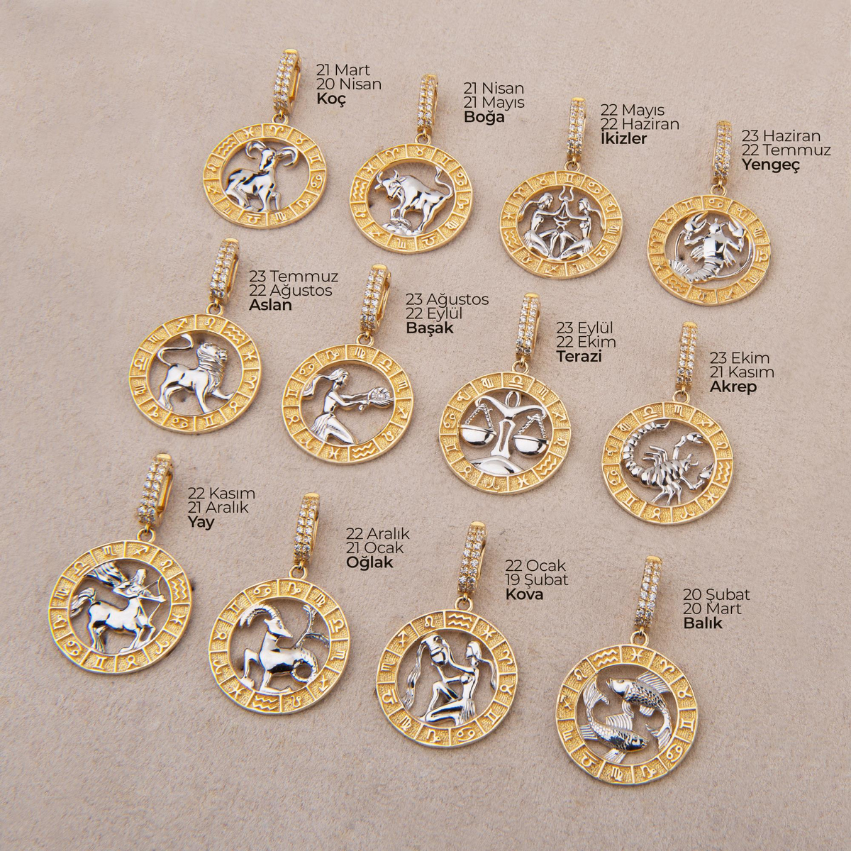 Boğa Burç Altın Charm