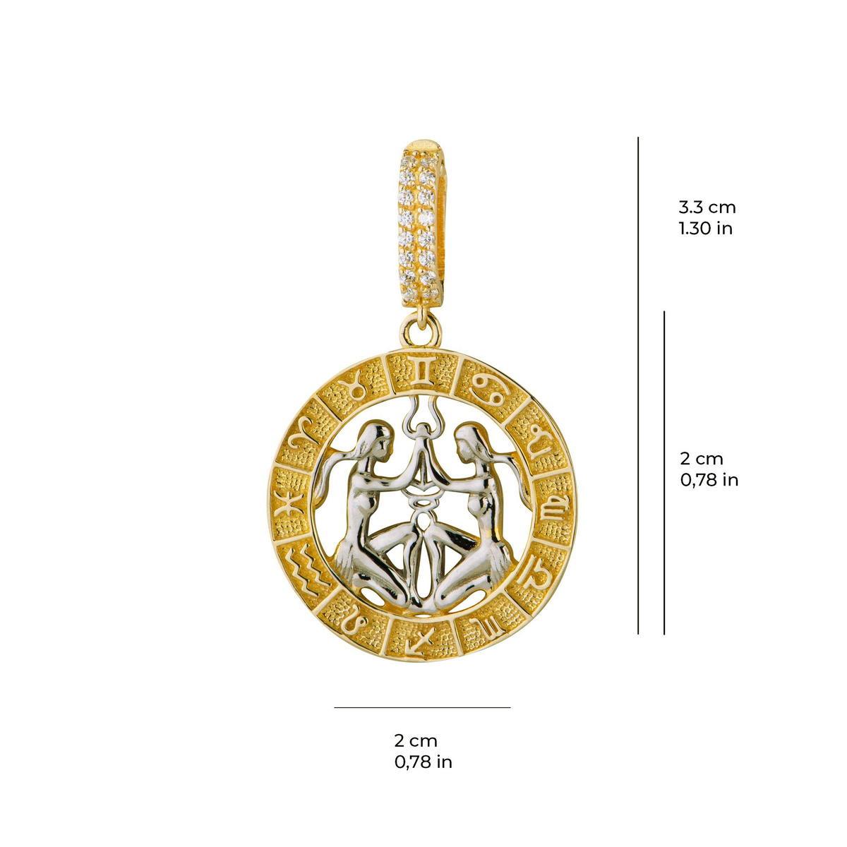 İkziler Burç Altın Charm