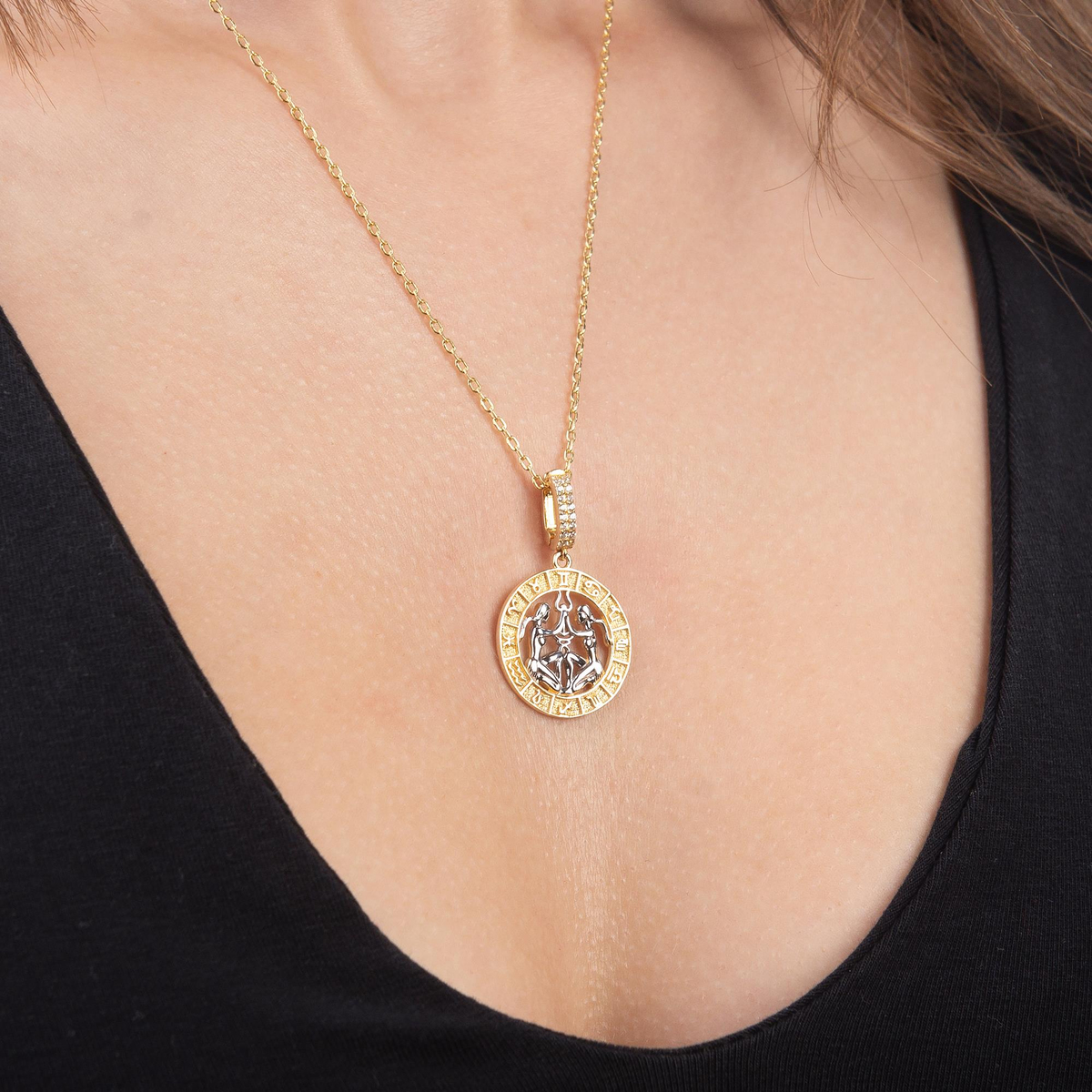 İkziler Burç Altın Charm