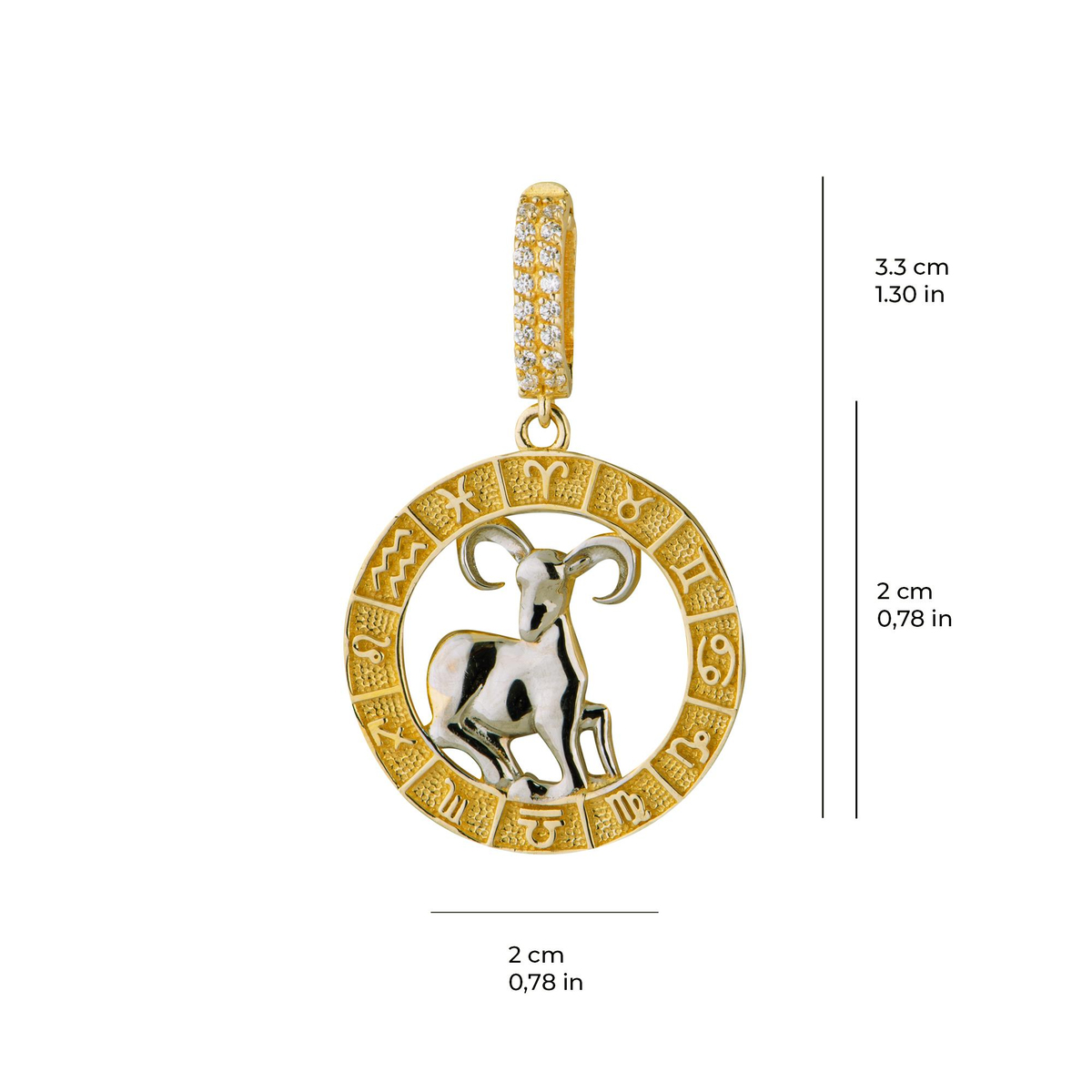 Koç Burç Altın Charm