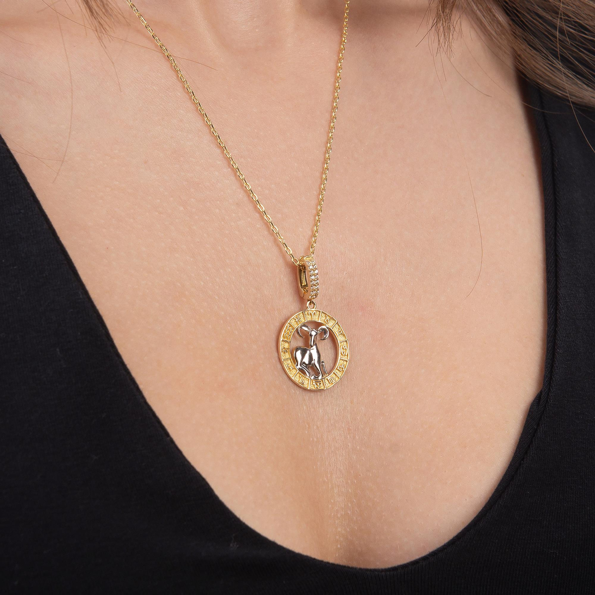 Koç Burç Altın Charm