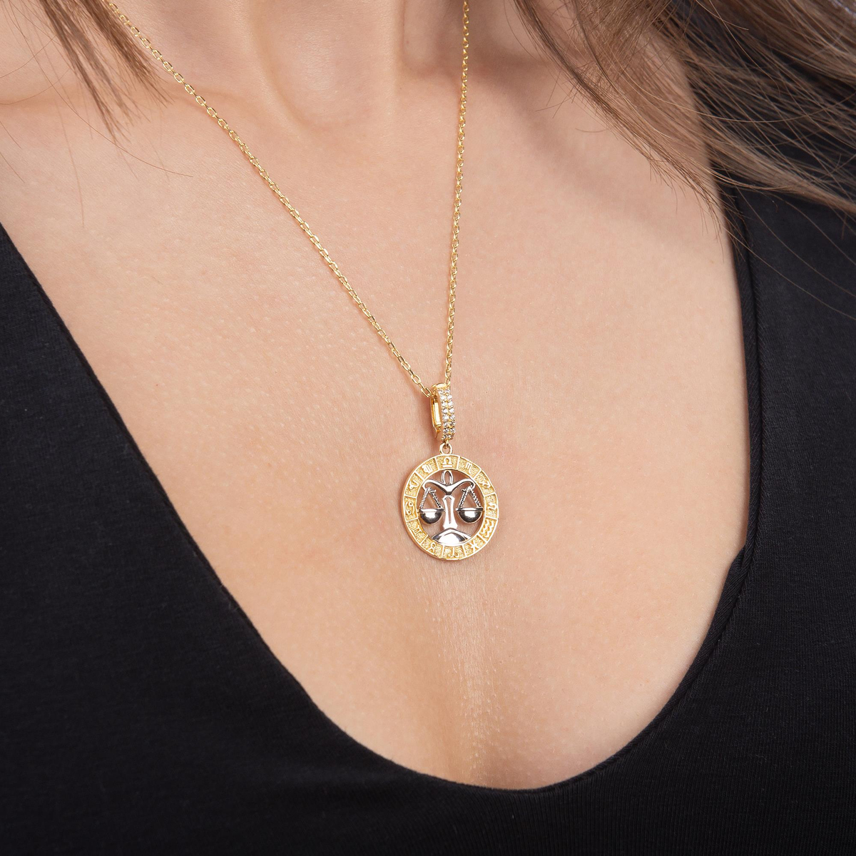 Terazi Burç Altın Charm