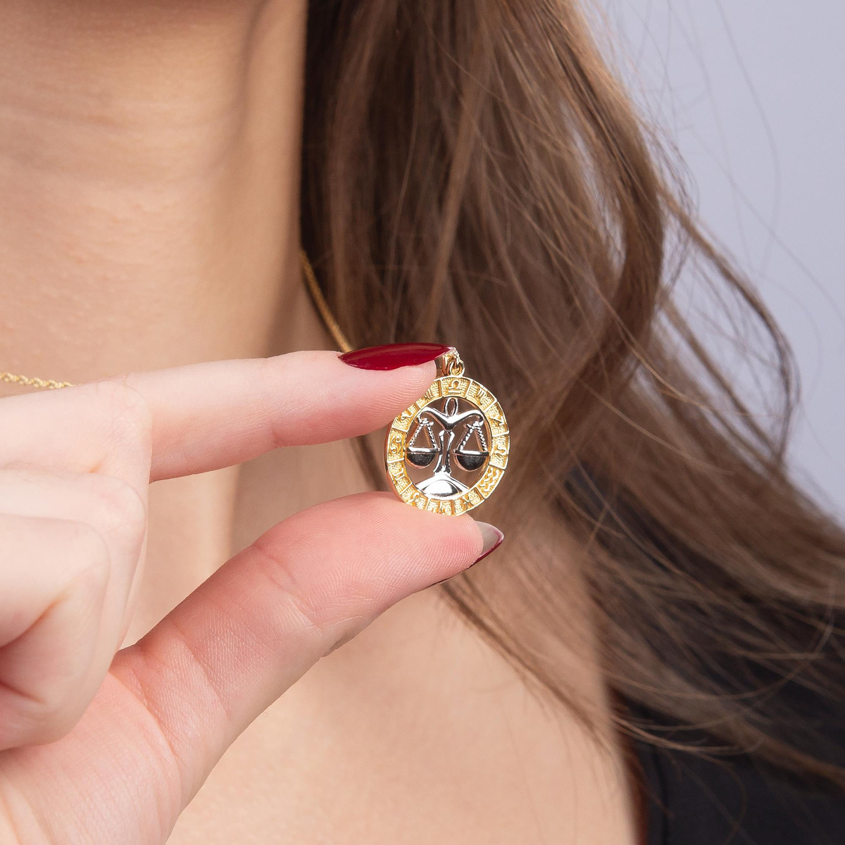 Terazi Burç Altın Charm