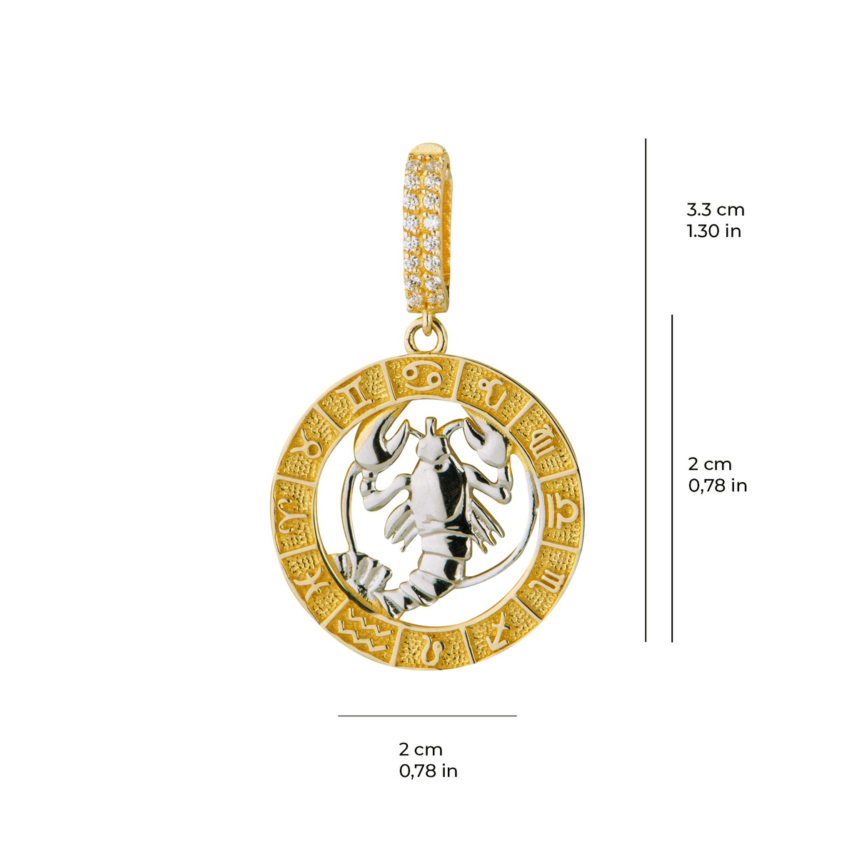 Yengeç Burç Altın Charm