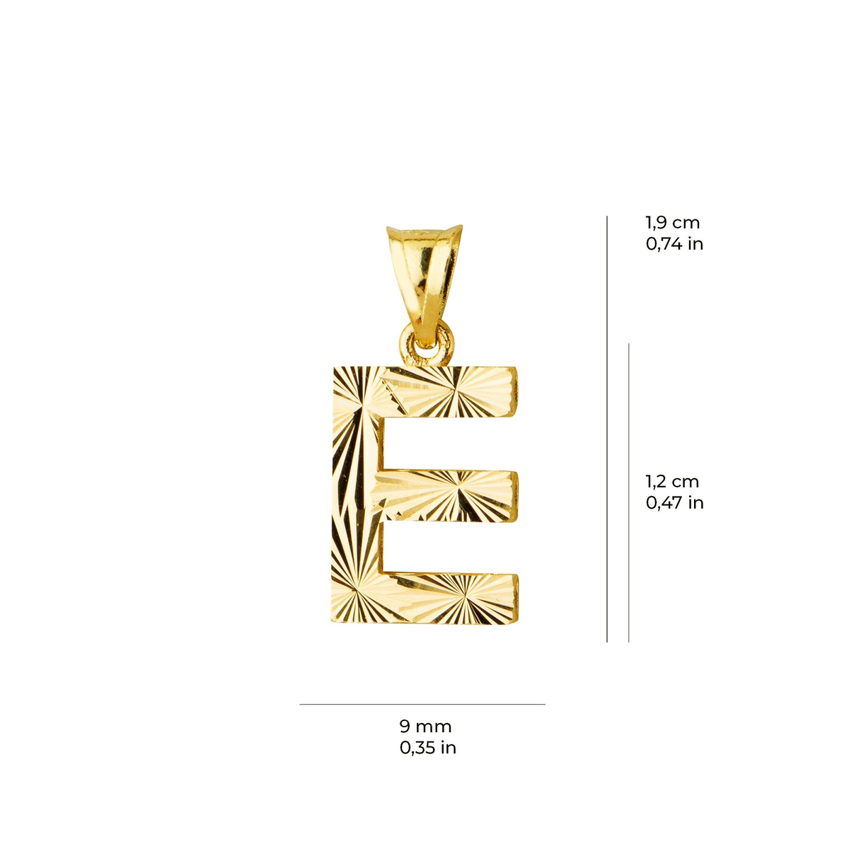 14 Ayar Altın E Harfi Kolye Ucu
