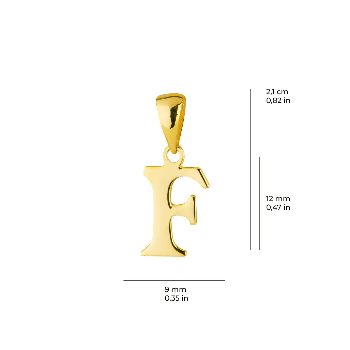 14 Ayar Altın F Harfi Kolye Ucu