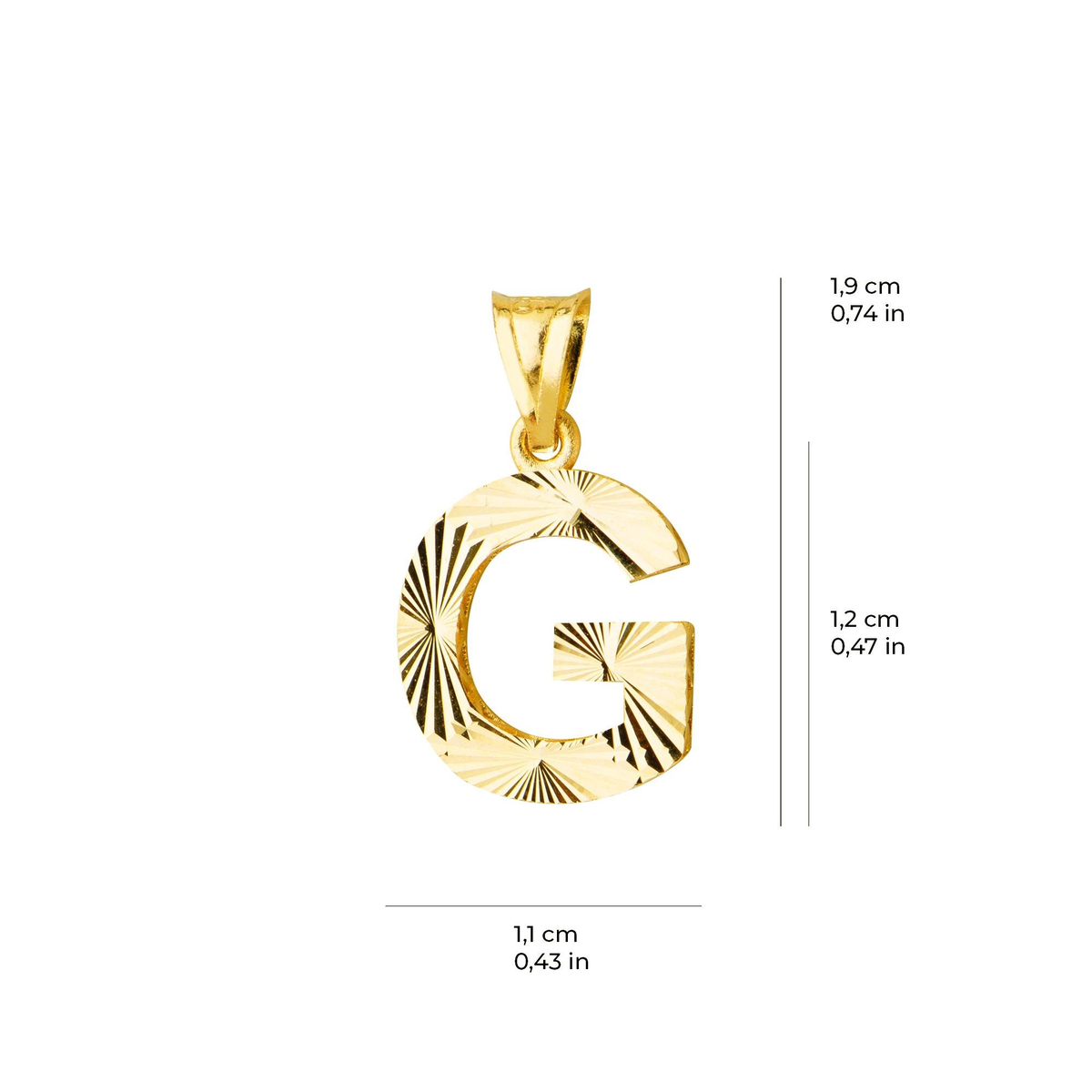 14 Ayar Altın G Harfi Kolye Ucu