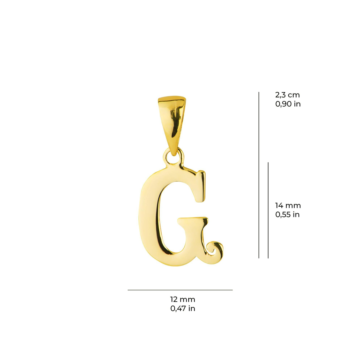 14 Ayar Altın G Harfi Kolye Ucu