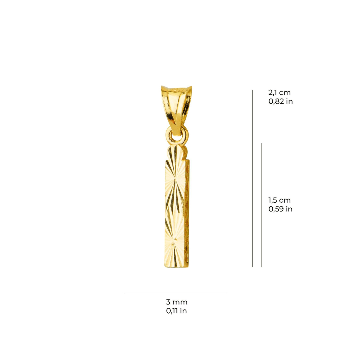 14 Ayar Altın İ Harfi Kolye Ucu