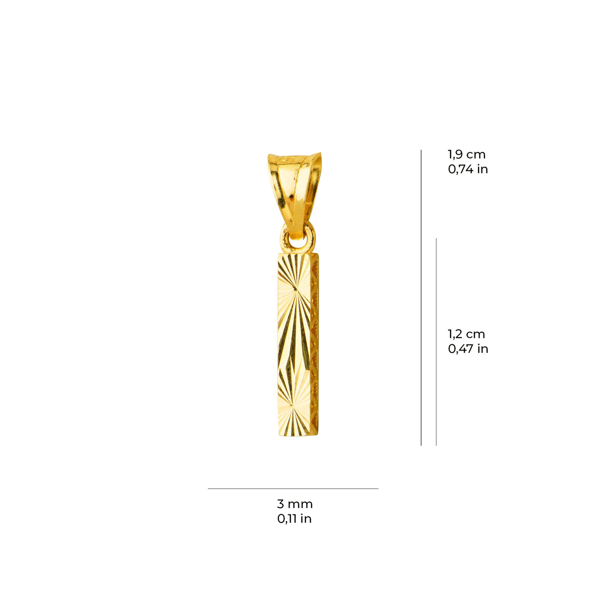 14 Ayar Altın I Harfi Kolye Ucu