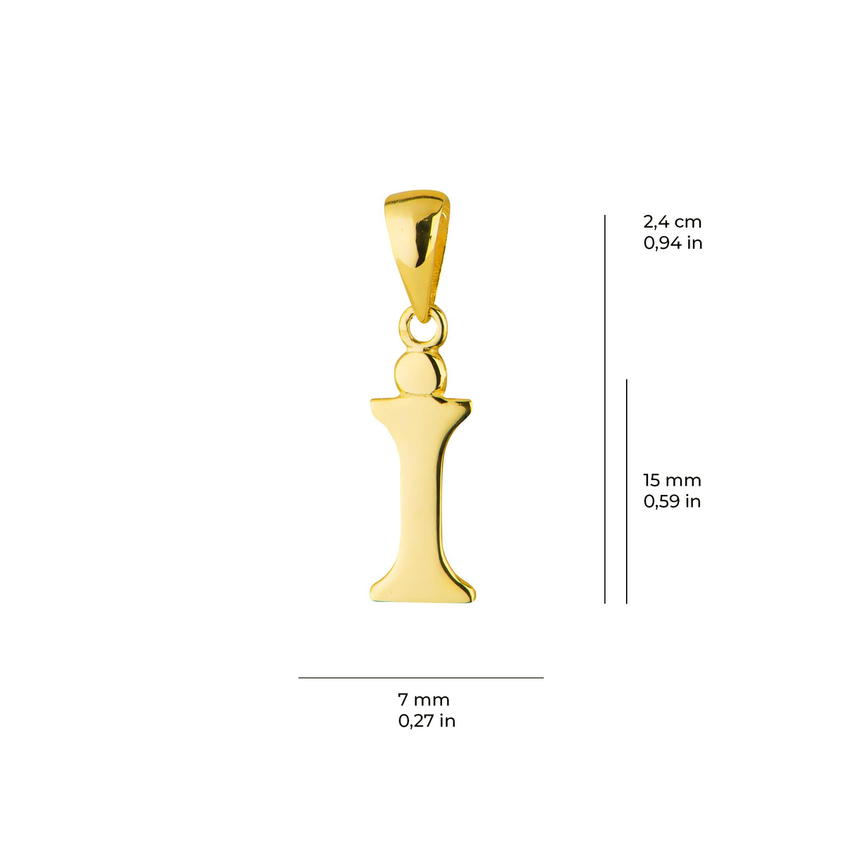14 Ayar Altın İ Harfi Kolye Ucu