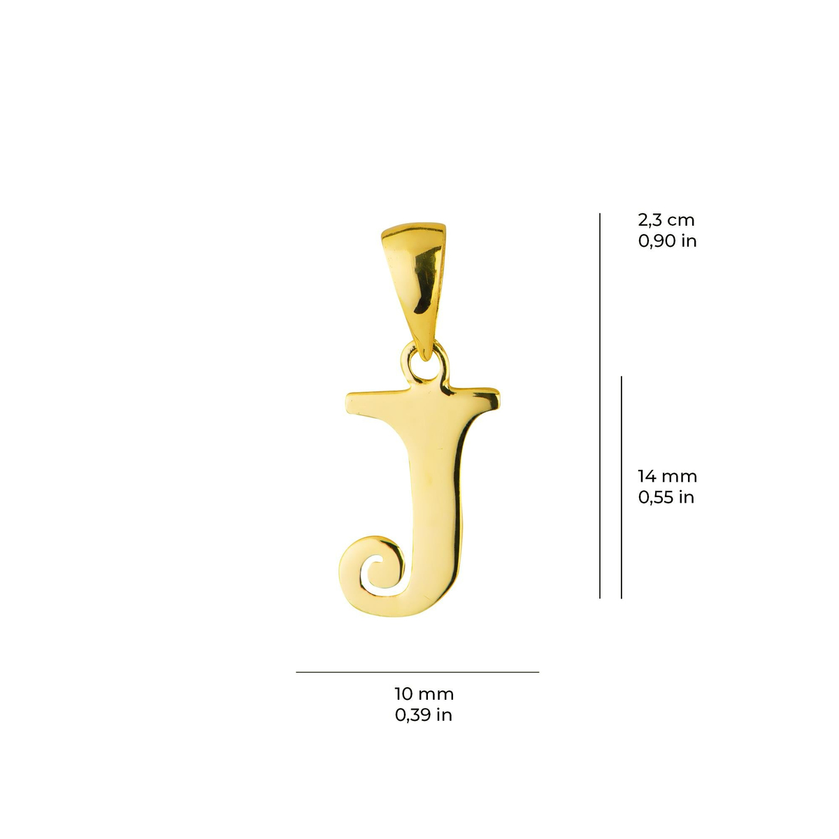 14 Ayar Altın J Harfi Kolye Ucu