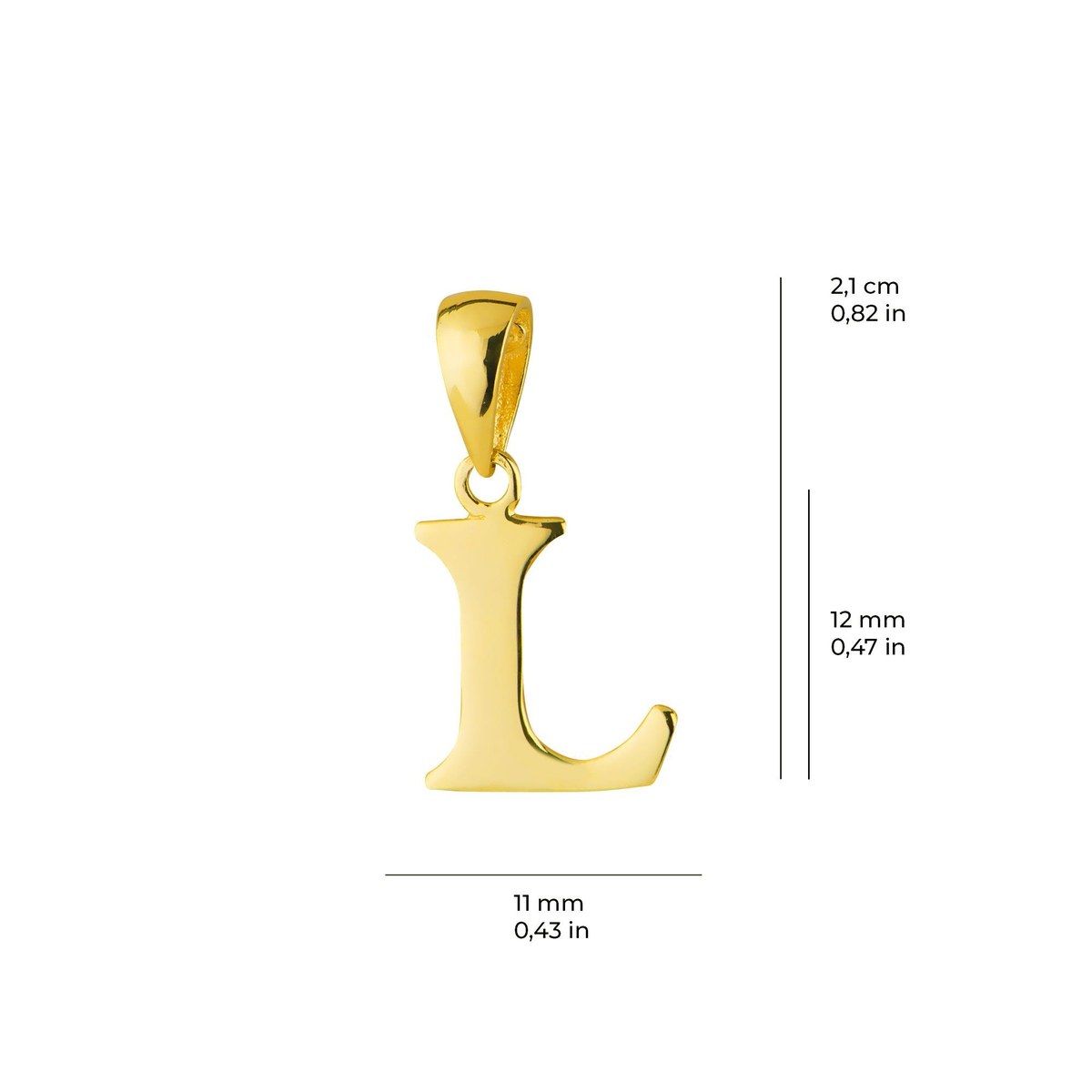 14 Ayar Altın L Harfi Kolye Ucu