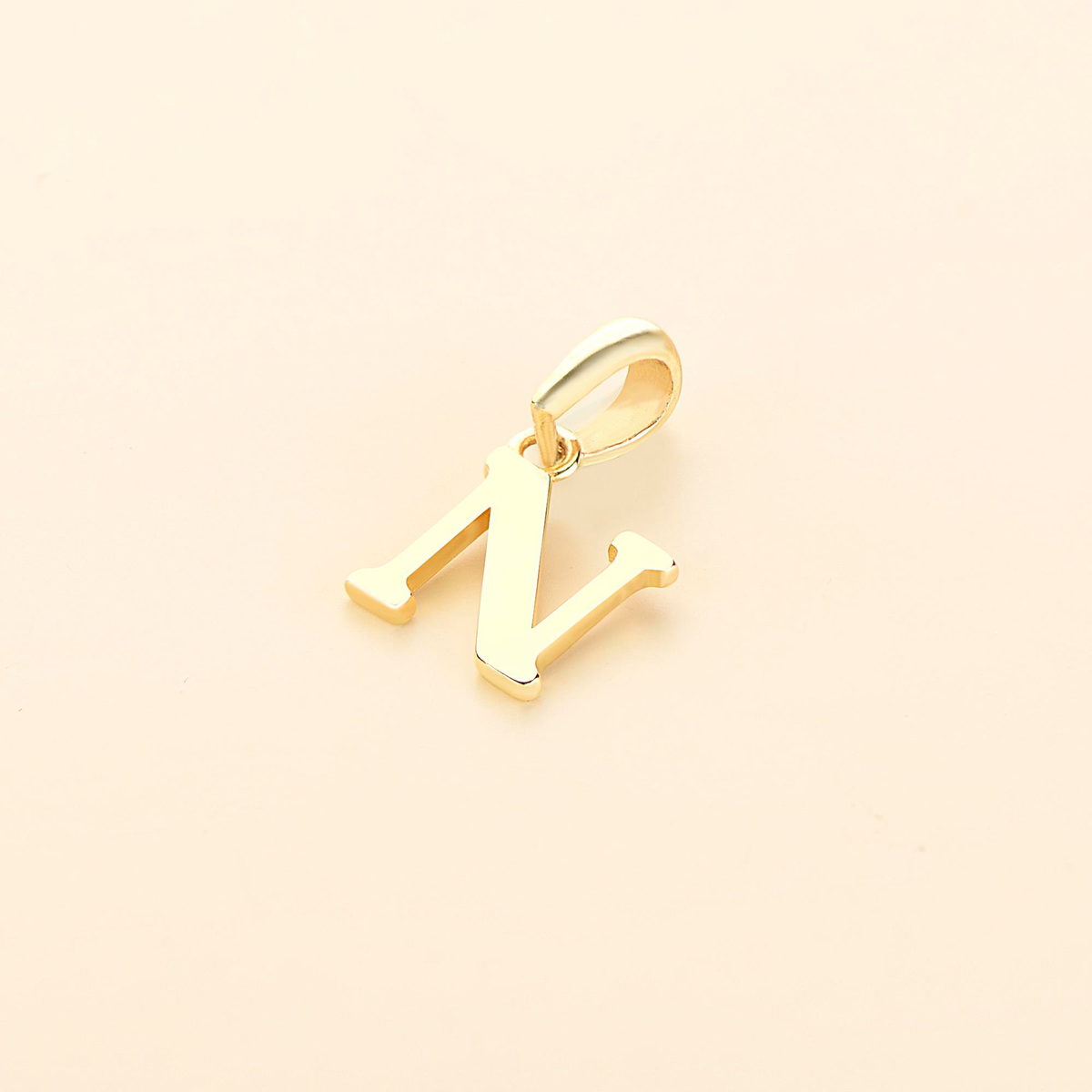14 Ayar Altın N Harfi Kolye Ucu