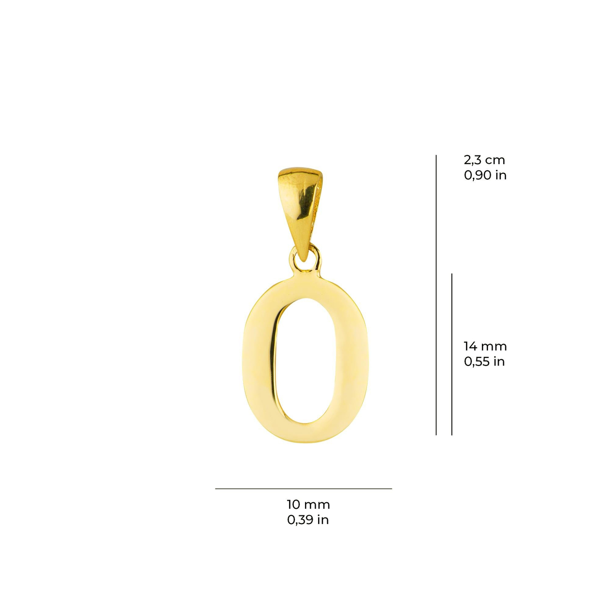 14 Ayar Altın O Harfi Kolye Ucu