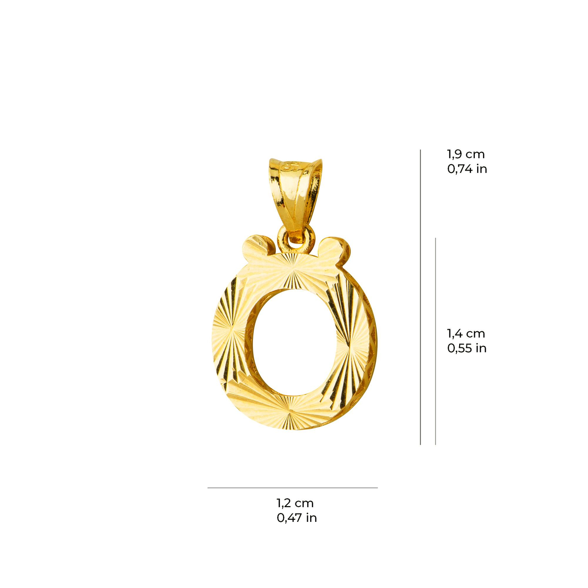 14 Ayar Altın Ö Harfi Kolye Ucu