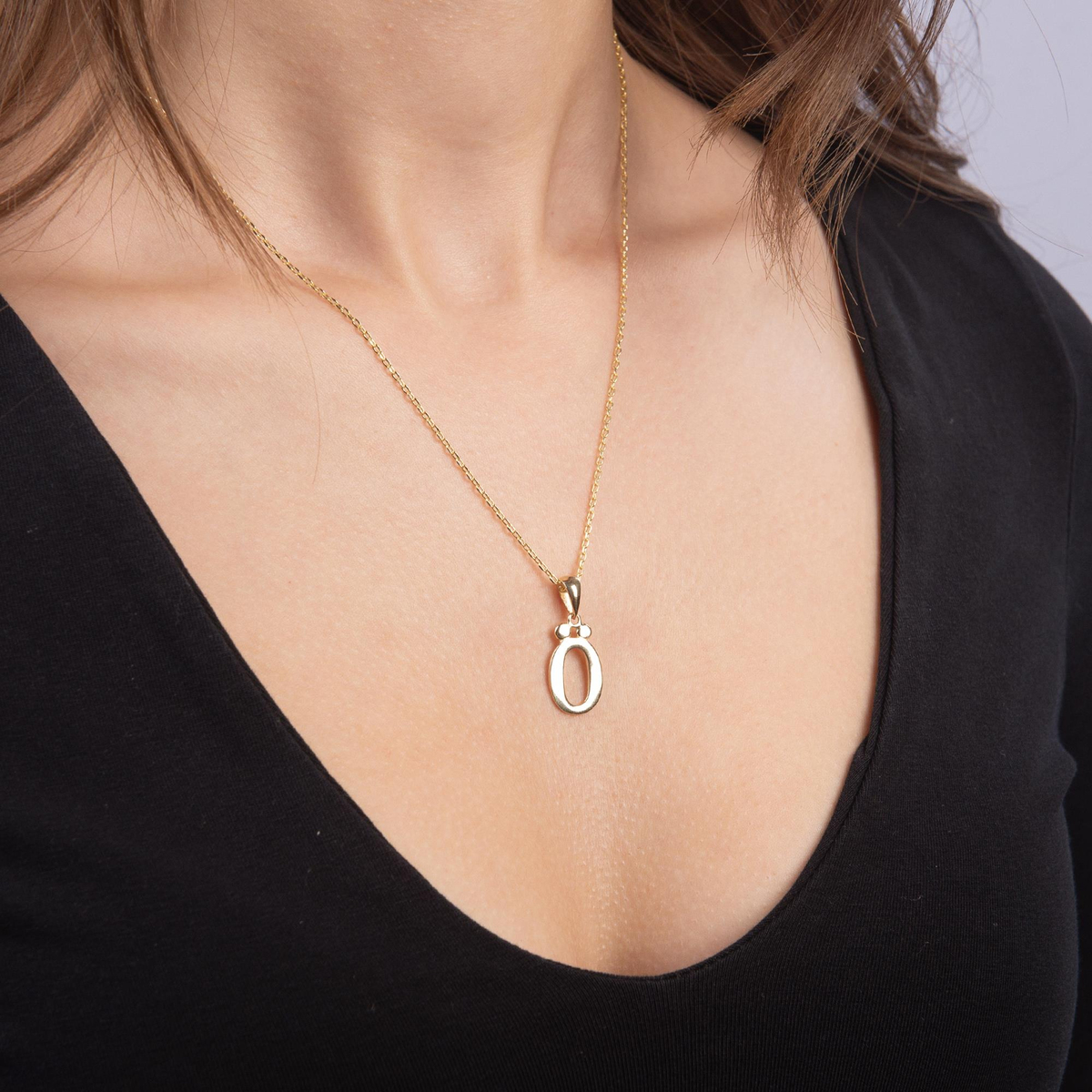 14 Ayar Altın Ö Harfi Kolye Ucu