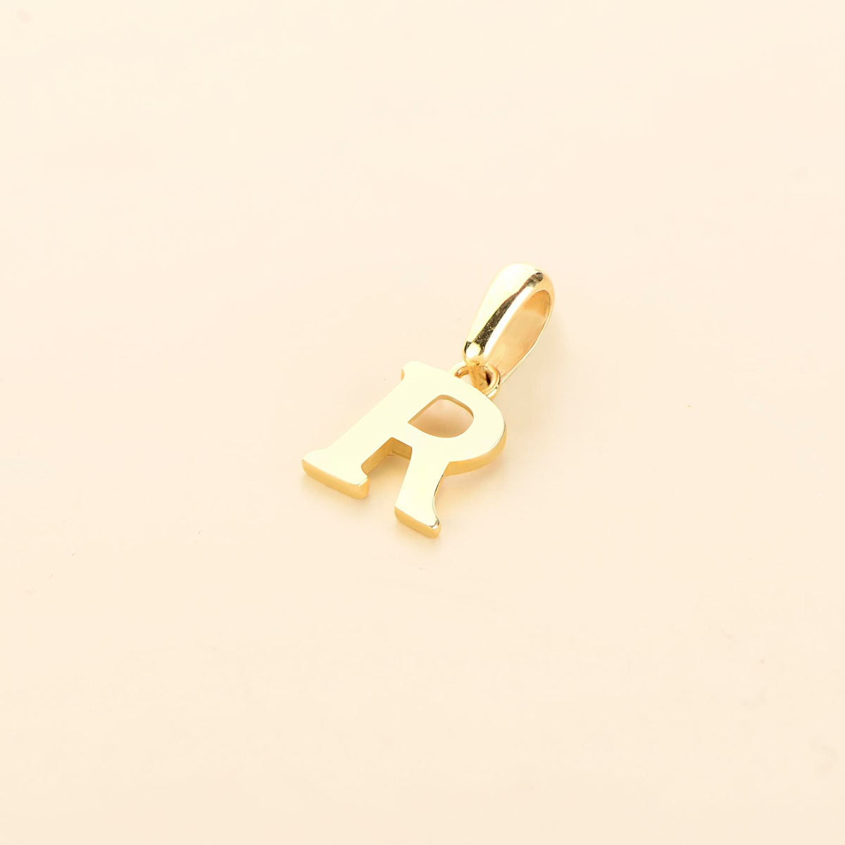 14 Ayar Altın R Harfi Kolye Ucu