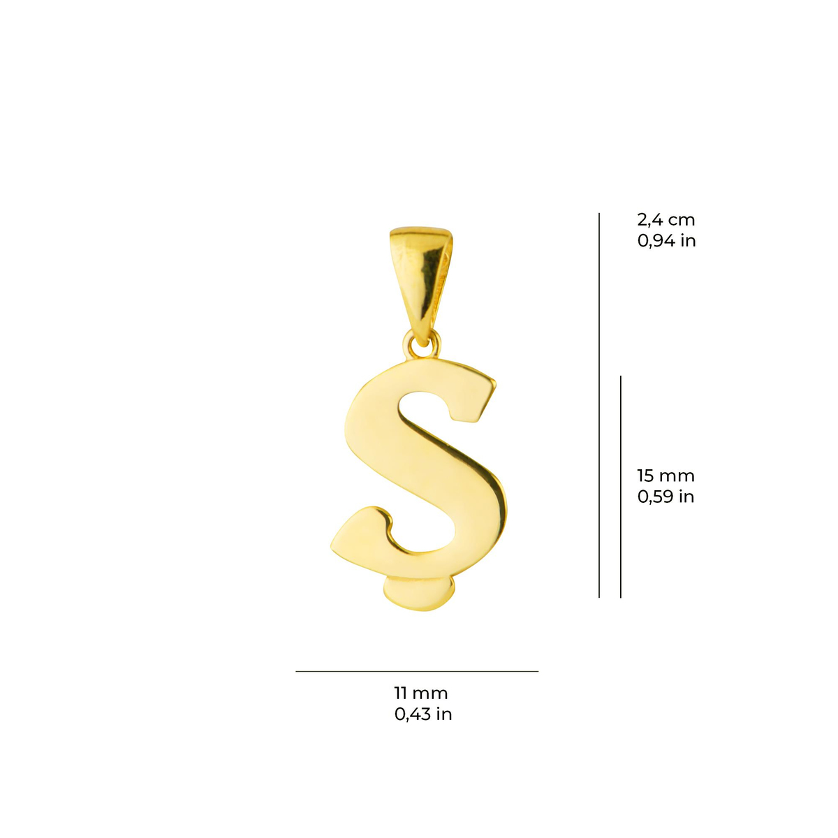 14 Ayar Altın Ş Harfi Kolye Ucu
