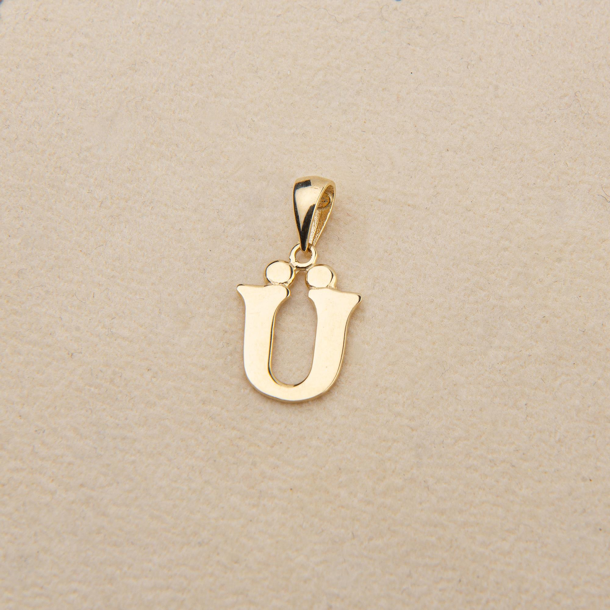 14 Ayar Altın Ü Harfi Kolye Ucu
