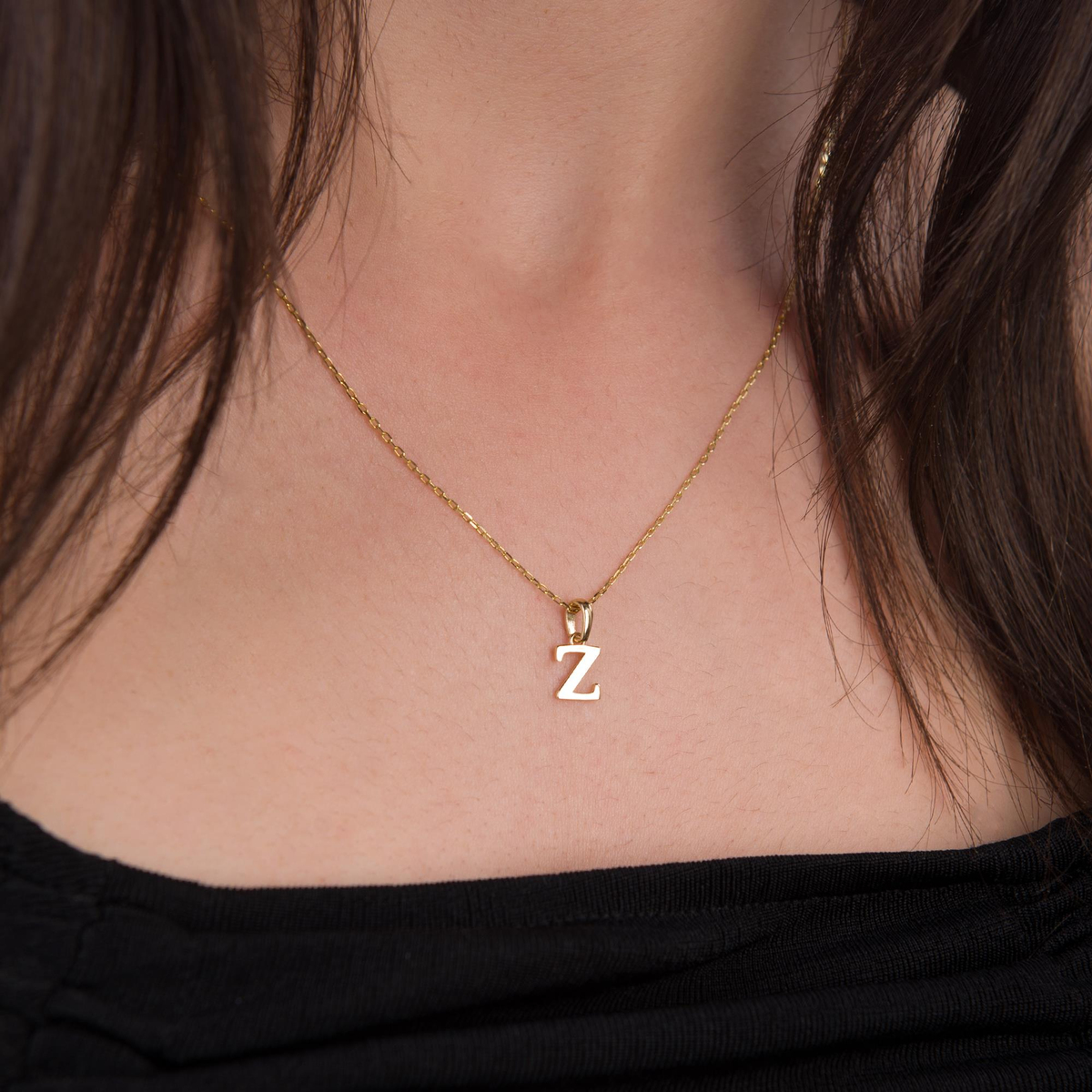 14 Ayar Altın Z Harfi Kolye Ucu