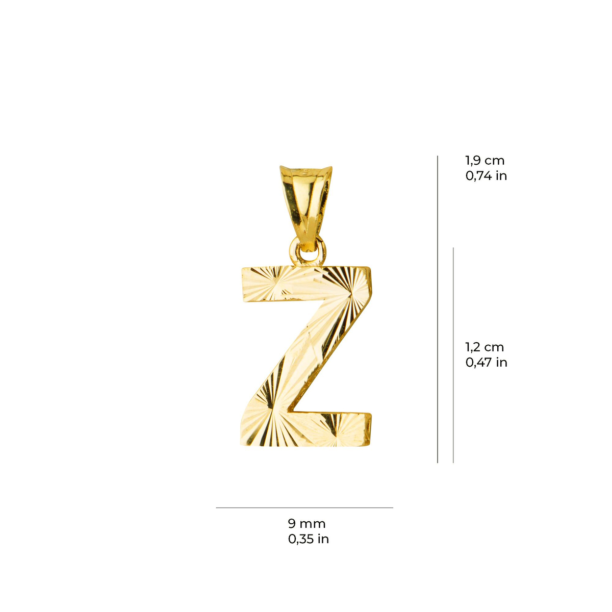 14 Ayar Altın Z Harfi Kolye Ucu