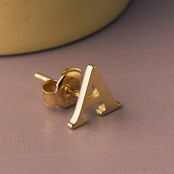 14 Ayar Altın A Harf Küpe