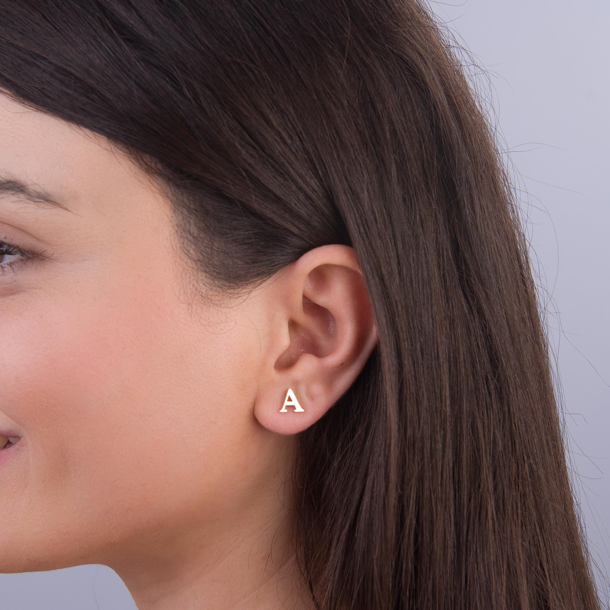 14 Ayar Altın A Harf Küpe