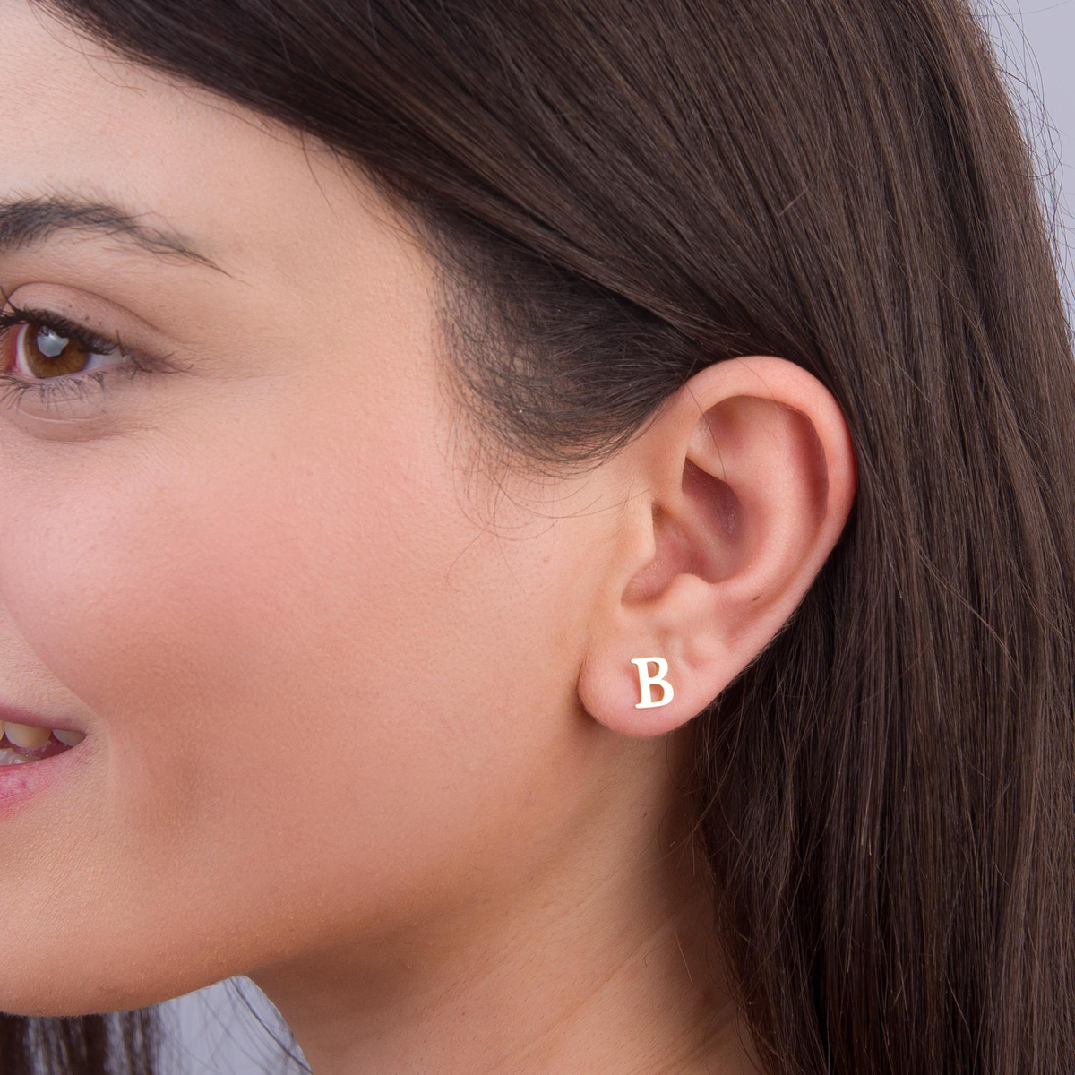 14 Ayar Altın B Harf Küpe