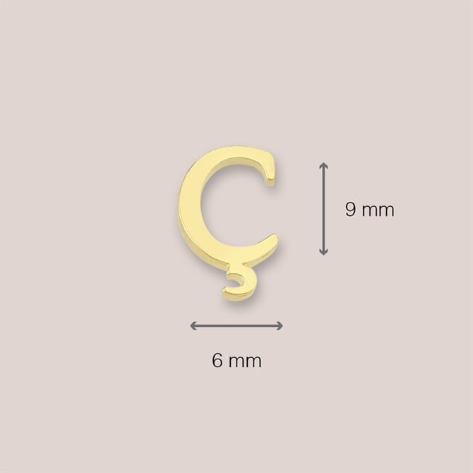 14 Ayar Altın Ç Harf Küpe