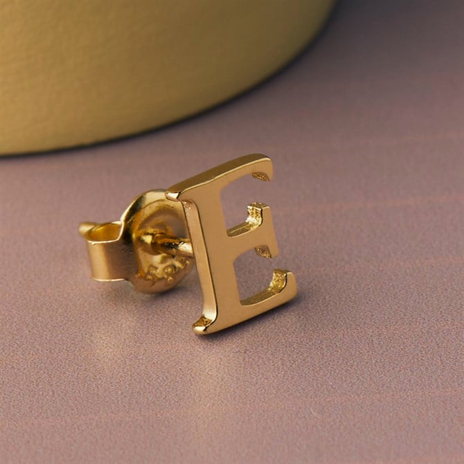 14 Ayar Altın E Harf Küpe