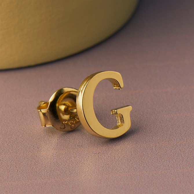 14 Ayar Altın G Harf Küpe