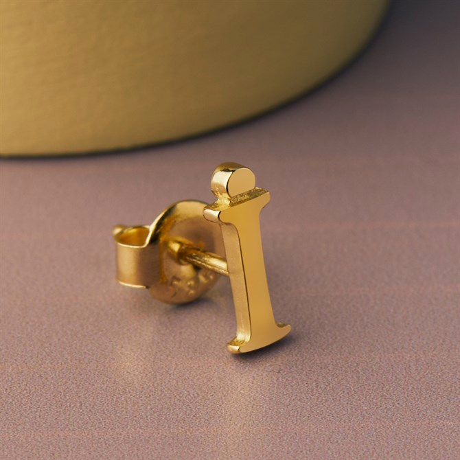 14 Ayar Altın İ Harf Küpe