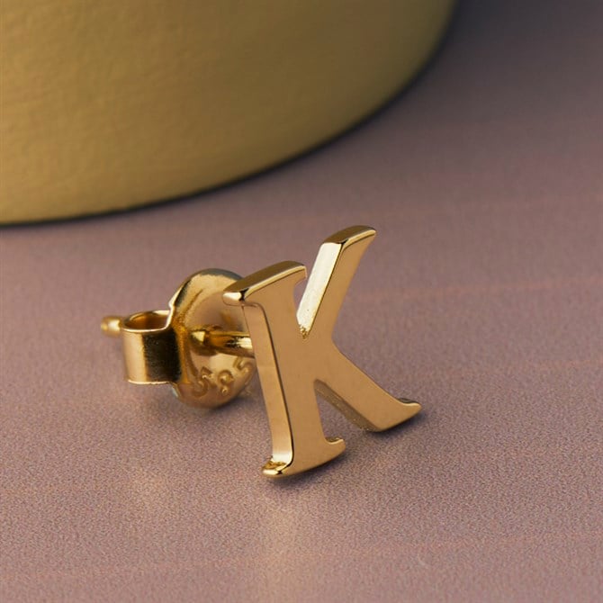 14 Ayar Altın K Harf Küpe