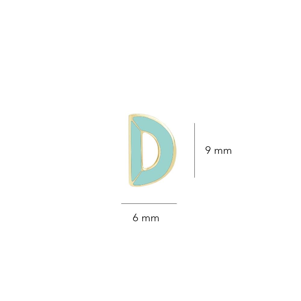 14 Ayar Altın Mineli D Harf Küpe