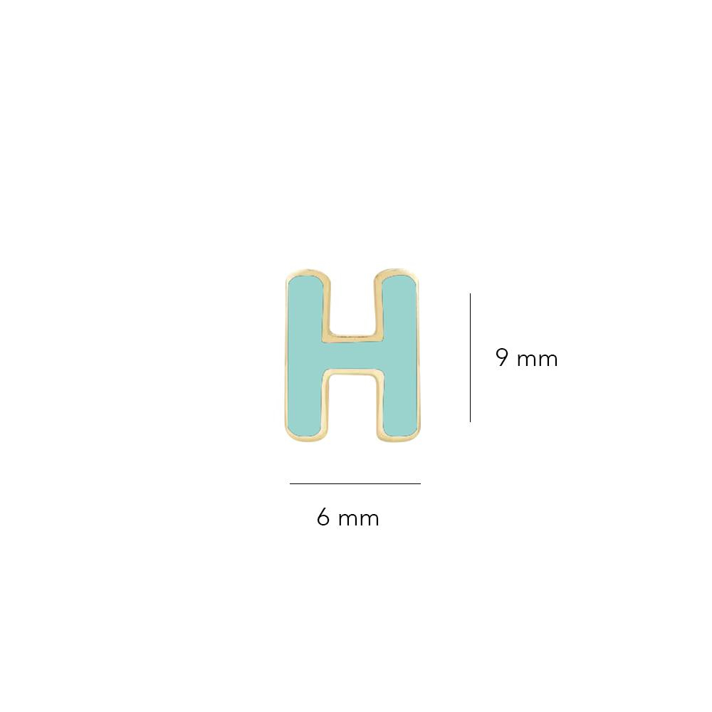 14 Ayar Altın Mineli H Harf Küpe