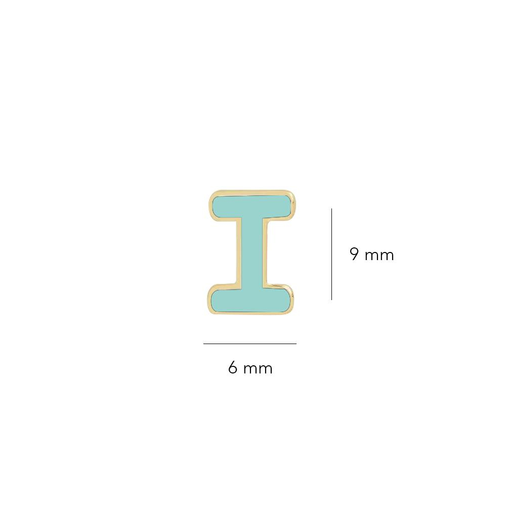 14 Ayar Altın Mineli I Harf Küpe